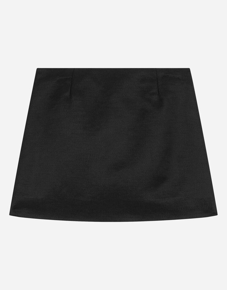 Dolce&Gabbana Cotton miniskirt with appliqués Black L54I83G7K5H