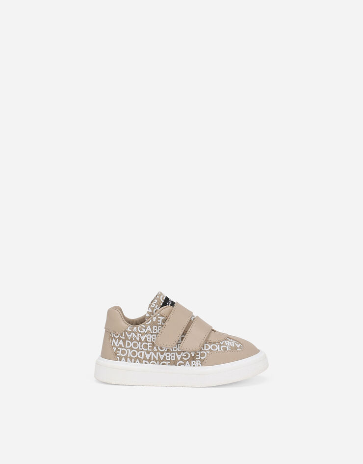 Dolce & Gabbana Low-Top-Sneaker aus Canvas mit Dolce&Gabbana-Logoprint Beige DN0211A4352