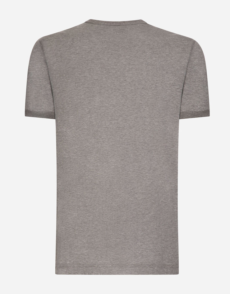 Dolce & Gabbana Baumwoll-T-Shirt mit Stickerei Grau G8PV1ZG7WUQ