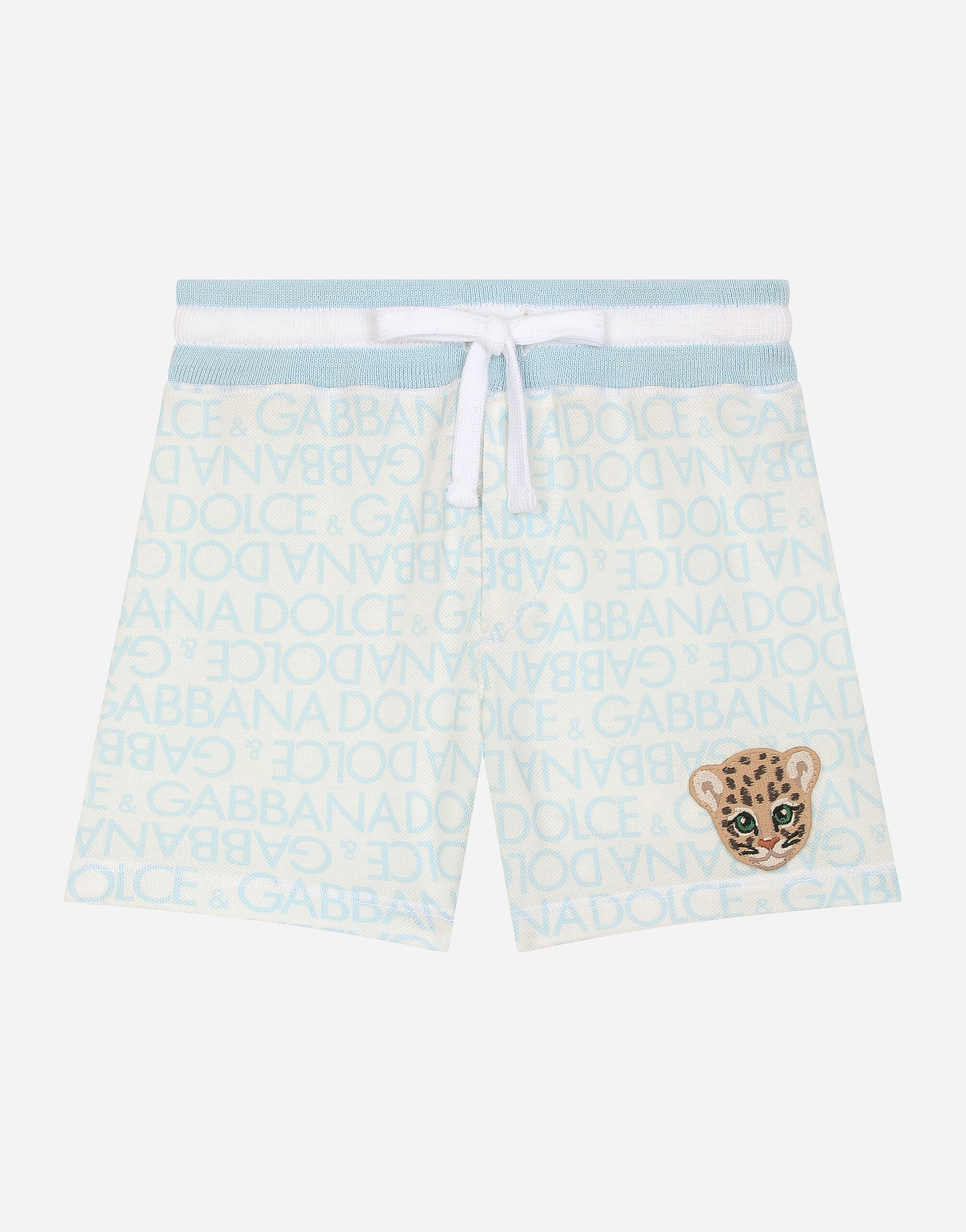 Dolce & Gabbana Piqué shorts with all-over logo print Print L1JQT8II7EI