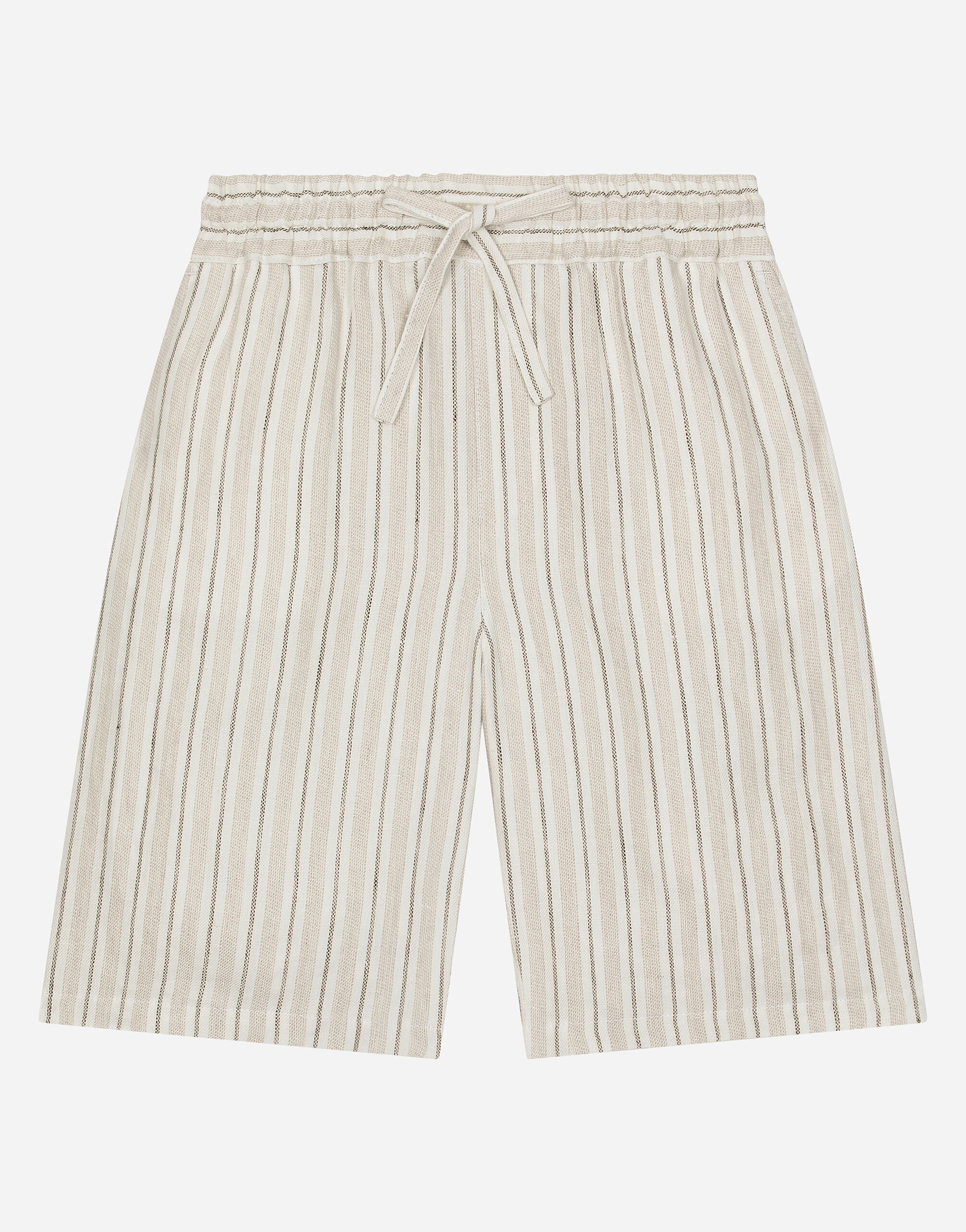 ${brand} Linen shorts with branded label ${colorDescription} ${masterID}