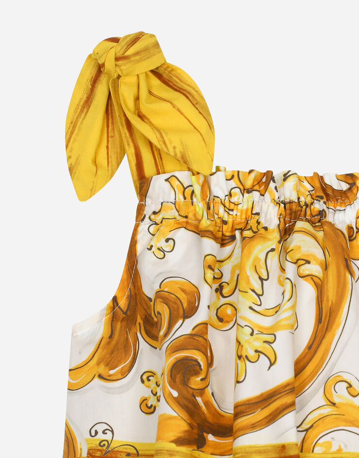 Dolce & Gabbana Top aus Popeline mit gelbem Majolika-Print Drucken L51N67FI5JU