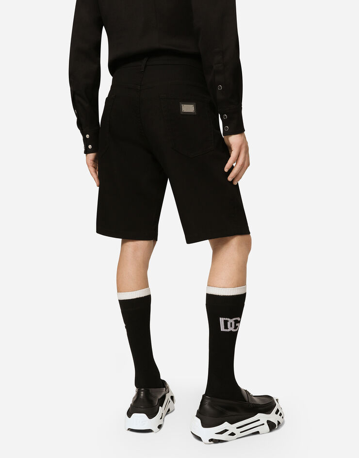 Black wash stretch denim shorts US | in Multicolor Dolce&Gabbana® for