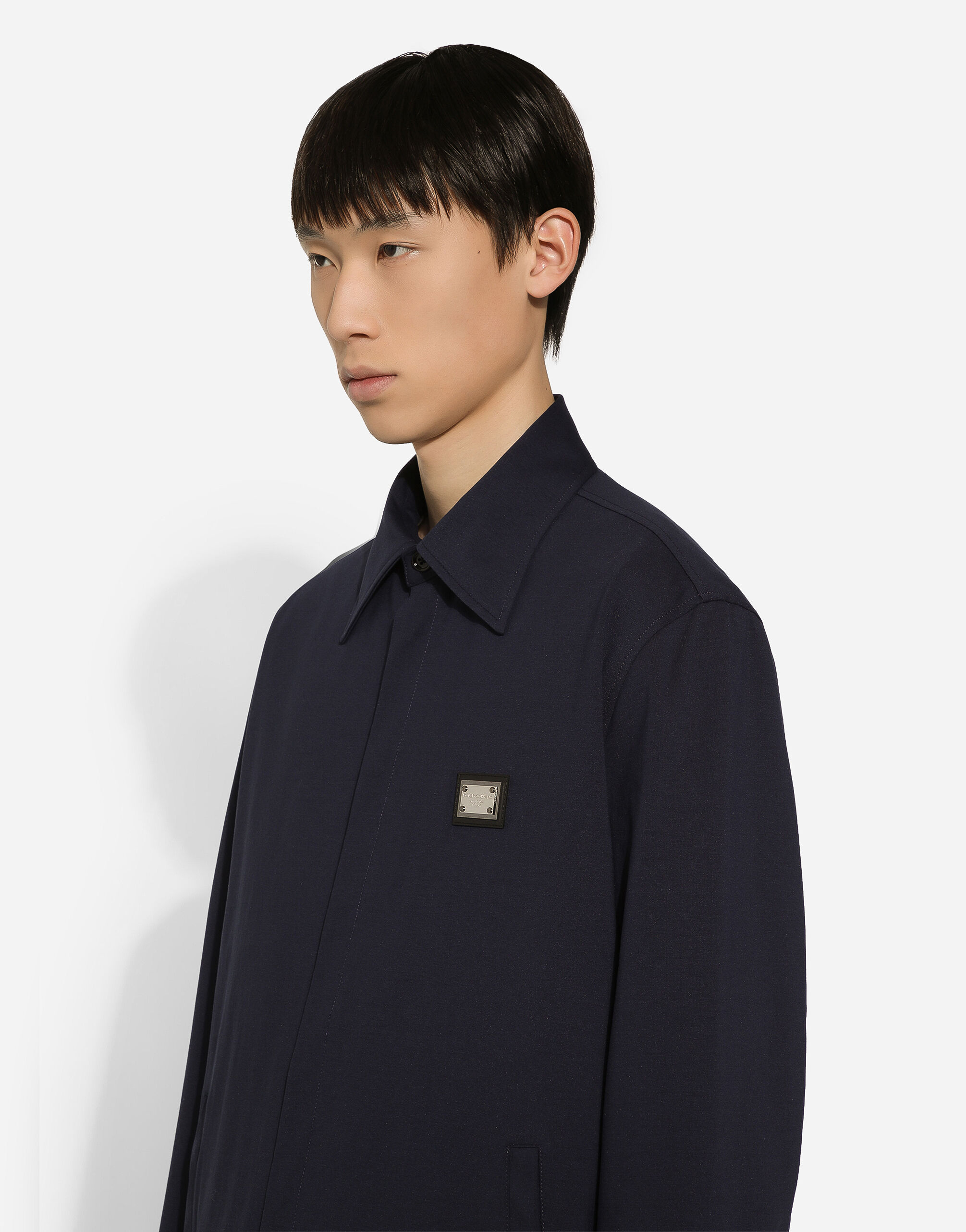 ブルーのメンズ Technical fabric shirt with tag | Dolce&Gabbana®