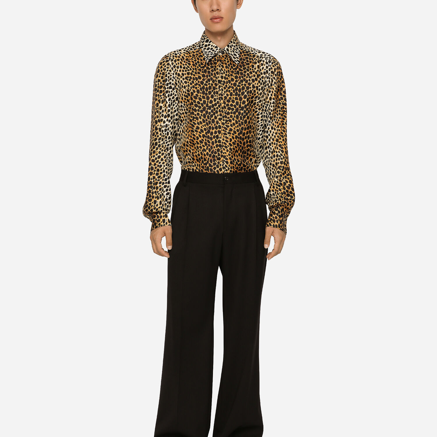 shirt | US Multicolor print Silk twill Dolce&Gabbana® for Martini-fit ocelot in with