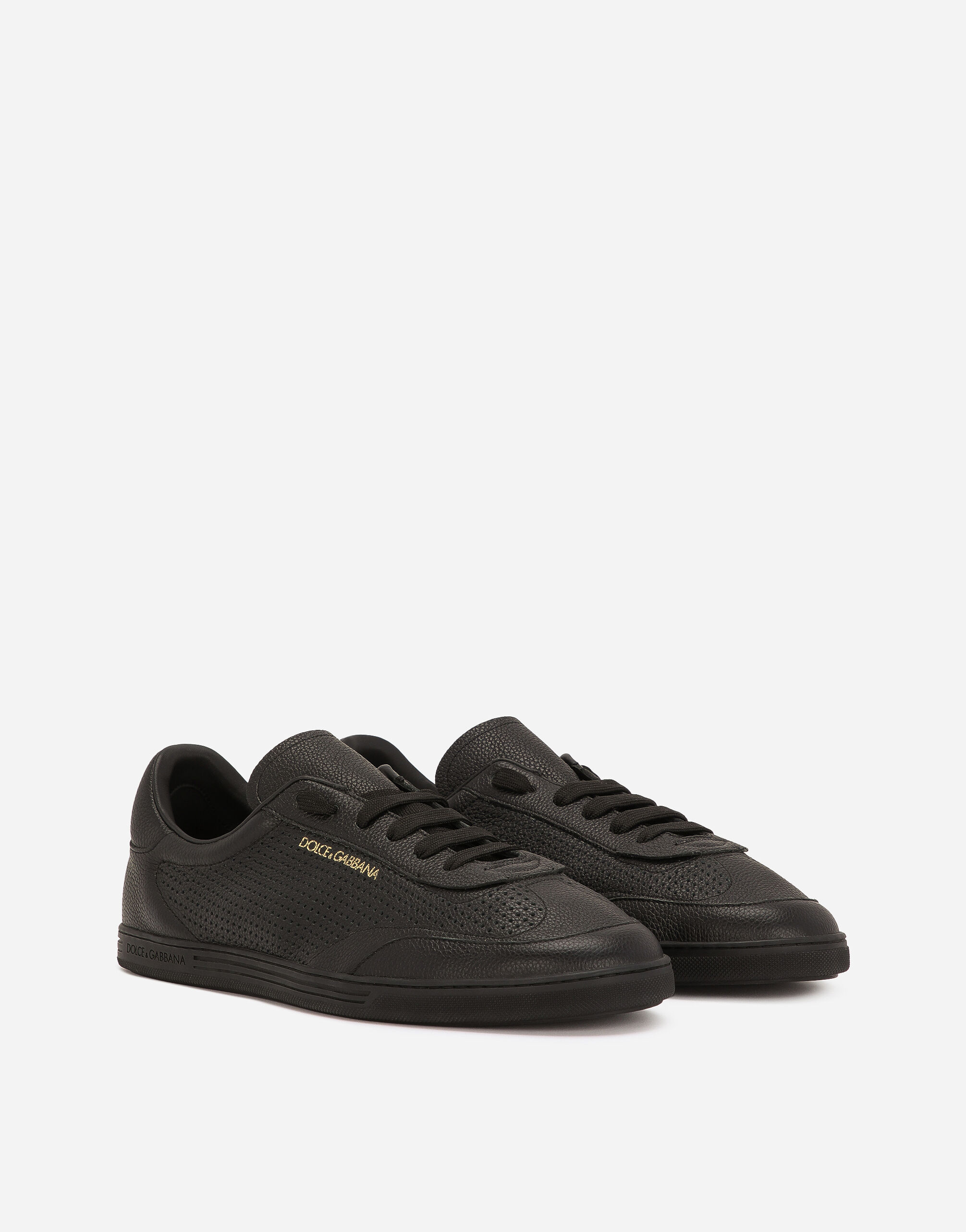 Perforated calfskin Saint Tropez sneakers in Black for Men 
