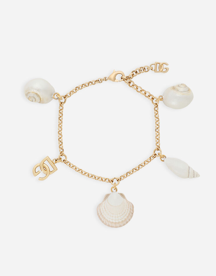 Dolce & Gabbana Bracelet with DG logo and shell charms Gold WBQ6C5W1111
