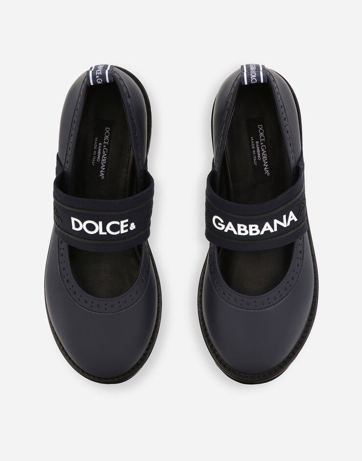 Dolce & Gabbana Calfskin nappa ballet flats with branded elastic Multicolor D10960AW087