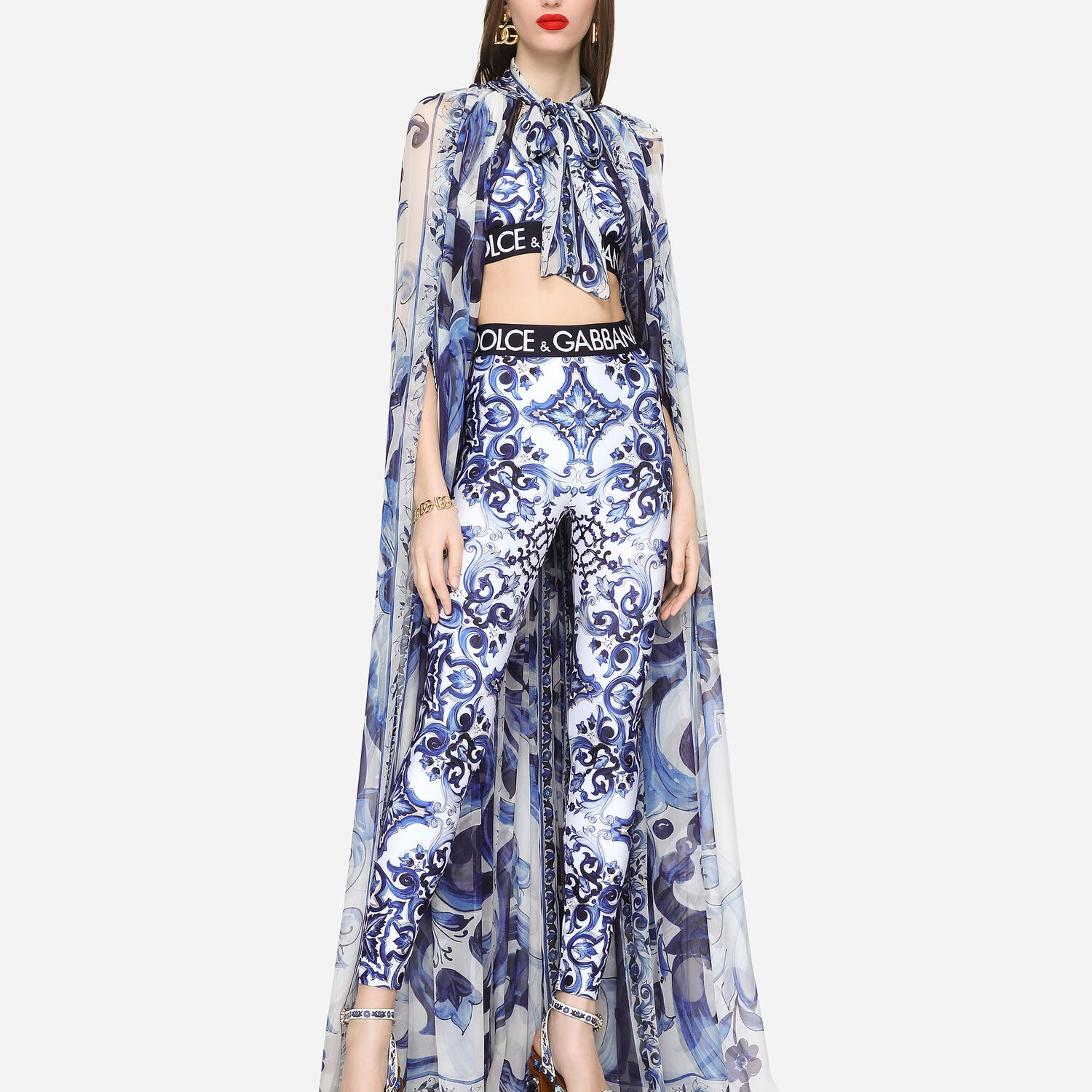 IetpShops GB - Стильная шерстяная юбка dolce&gabbana - Floral print leggings  Dolce & Gabbana