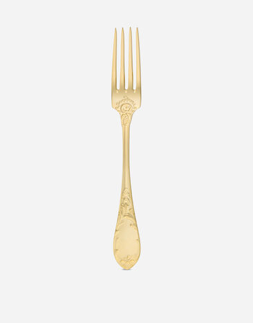 Dolce & Gabbana 24k Gold Plated Dinner Fork Multicolor TCP001TCA49