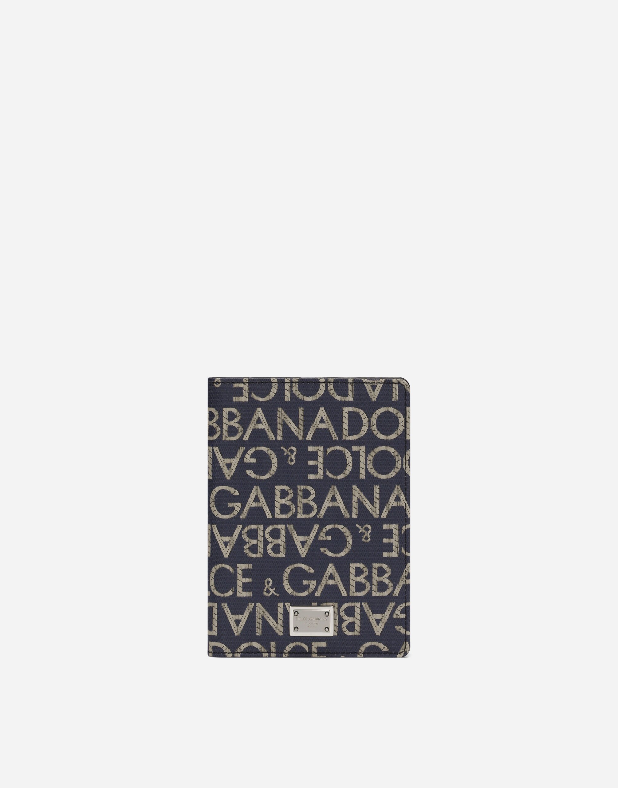 Dolce & Gabbana حافظة جواز سفر من جاكار مطلي أسود BP3259AG182