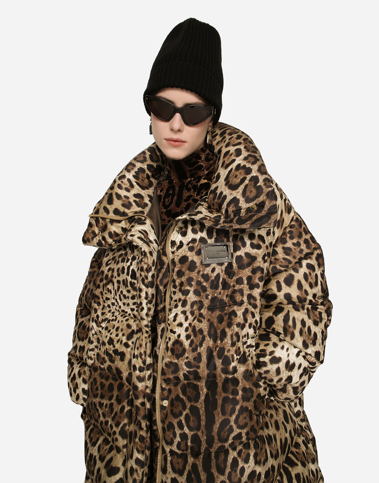 Dolce&Gabbana Long leopard-print nylon jacket Animal Print F9Q89THSMW8