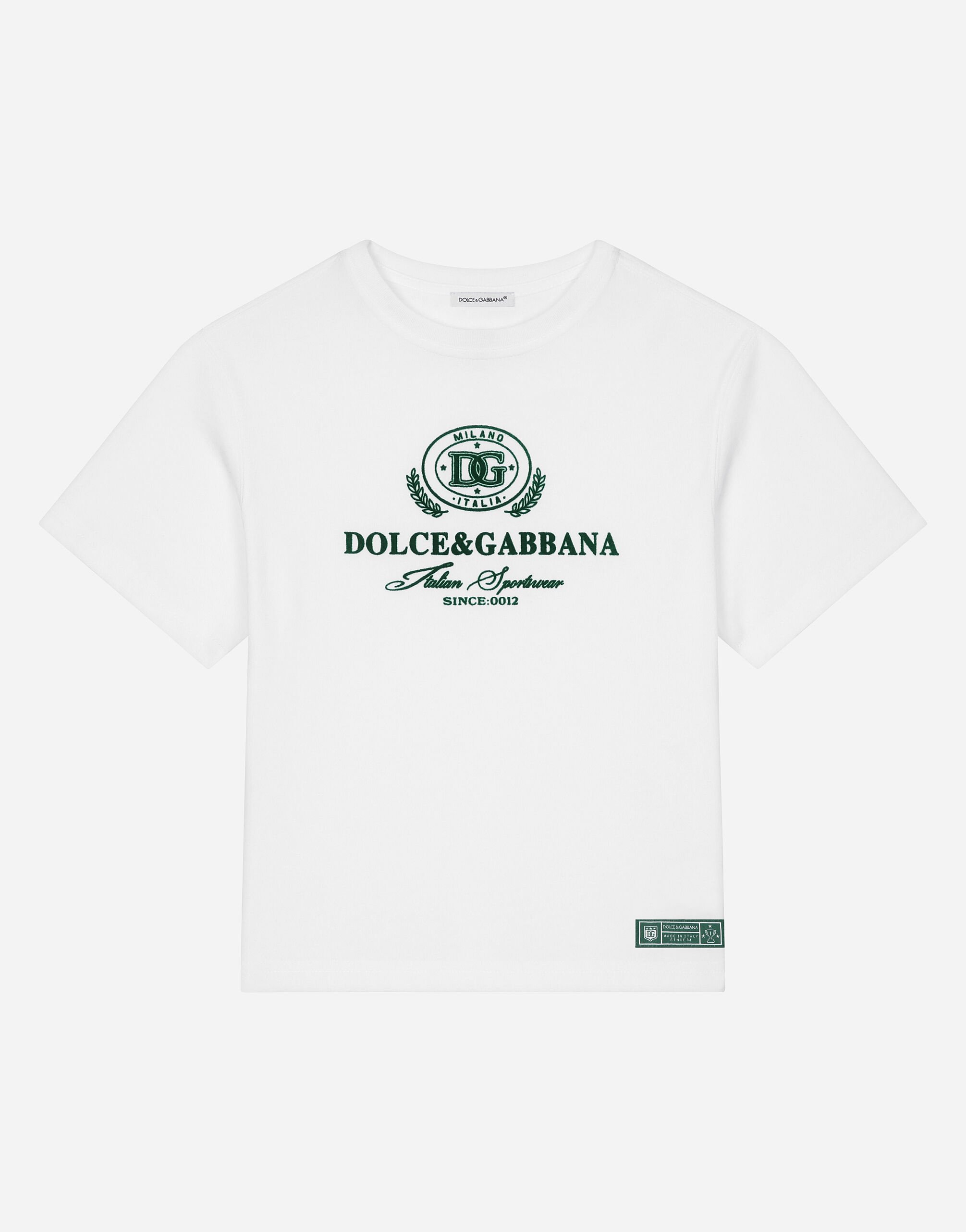 Dolce & Gabbana Jersey T-shirt with Dolce&Gabbana logo Multicolor DA5181AN571