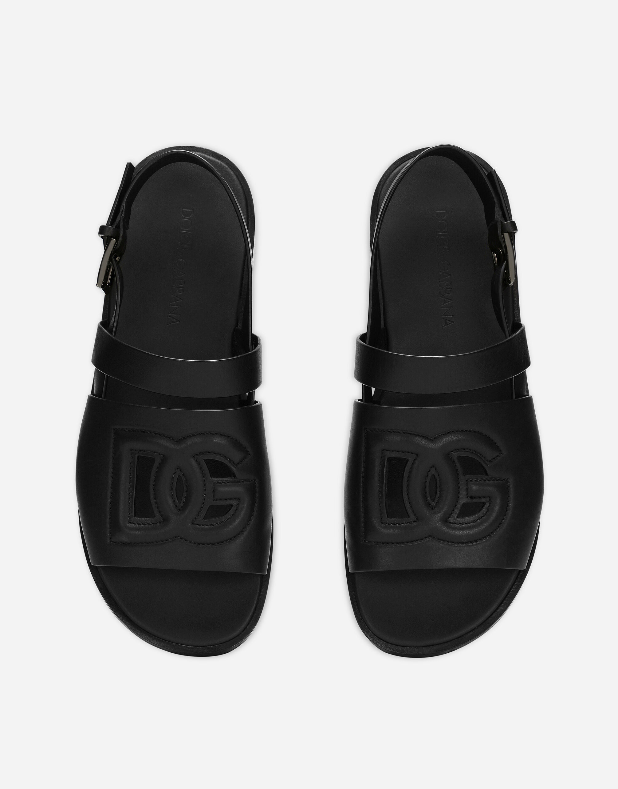 Dolce & Gabbana Calfskin sandals male Black