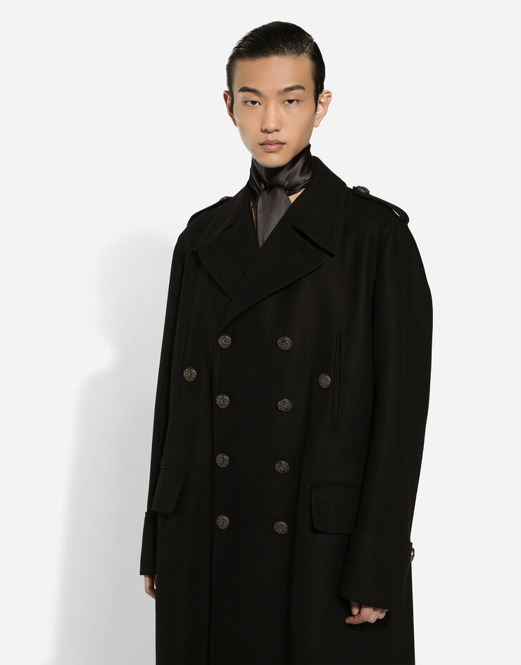 Dolce & Gabbana Long manteau militaire en laine Noir G048CTHUMT8