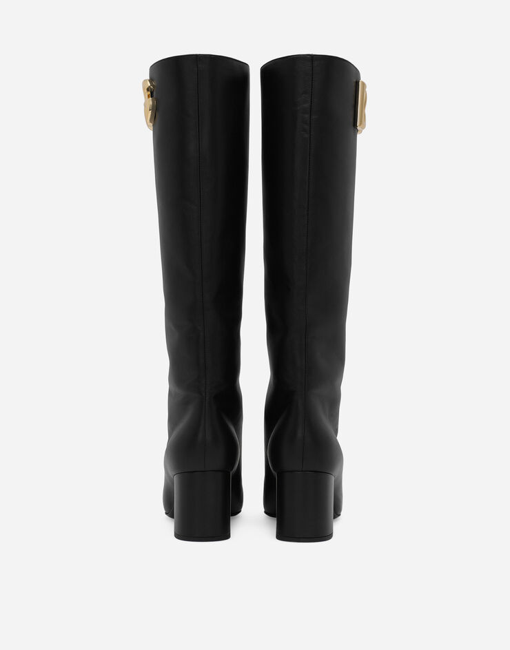 Dolce&Gabbana حذاء بوت من جلد نابا أسود CU1067AQ513