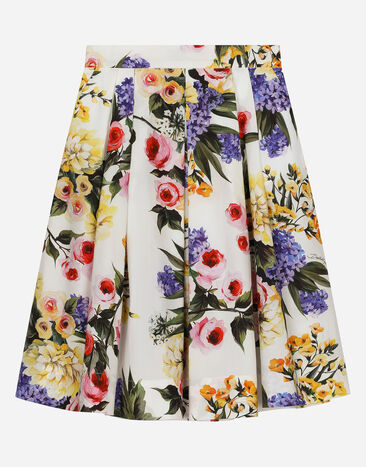 Dolce & Gabbana Long garden-print poplin skirt Print L54I49HS5QR
