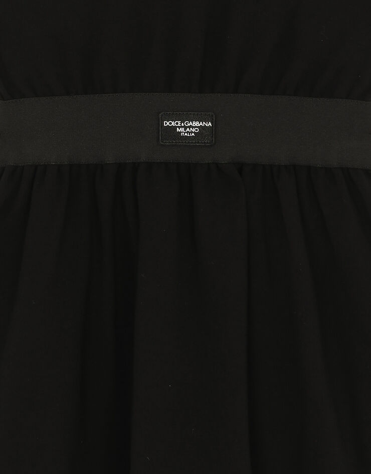 Dolce & Gabbana Miniabito in jersey con placca logata Nero L5JD8OG7M4U