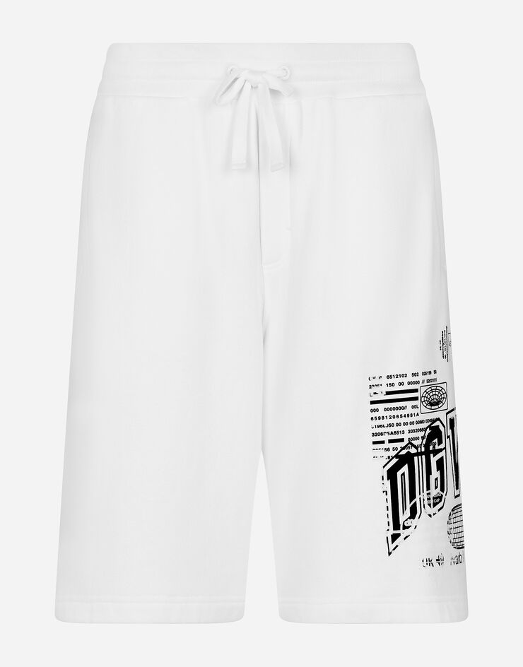 Dolce & Gabbana Bermuda de jogging en jersey à imprimé DGVIB3 et logo Blanc GZ5EATG7K3I