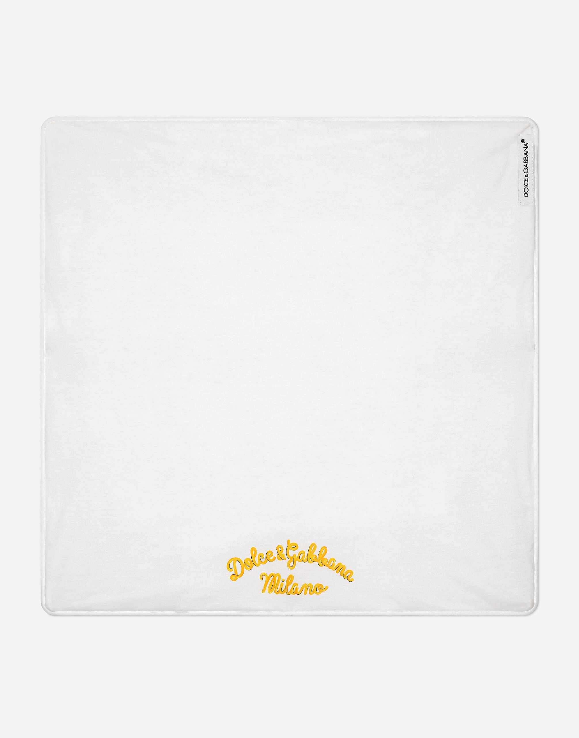 Dolce & Gabbana Jersey blanket with yellow majolica print Print LNJAD7II7DZ