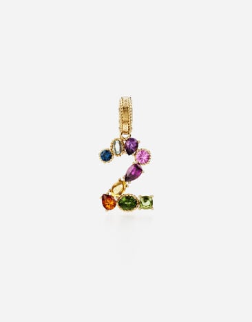 Dolce & Gabbana 18K 黄金彩虹坠饰，彩色宝石构成数字 2 造型。 黄金 WAPR1GWMIX6