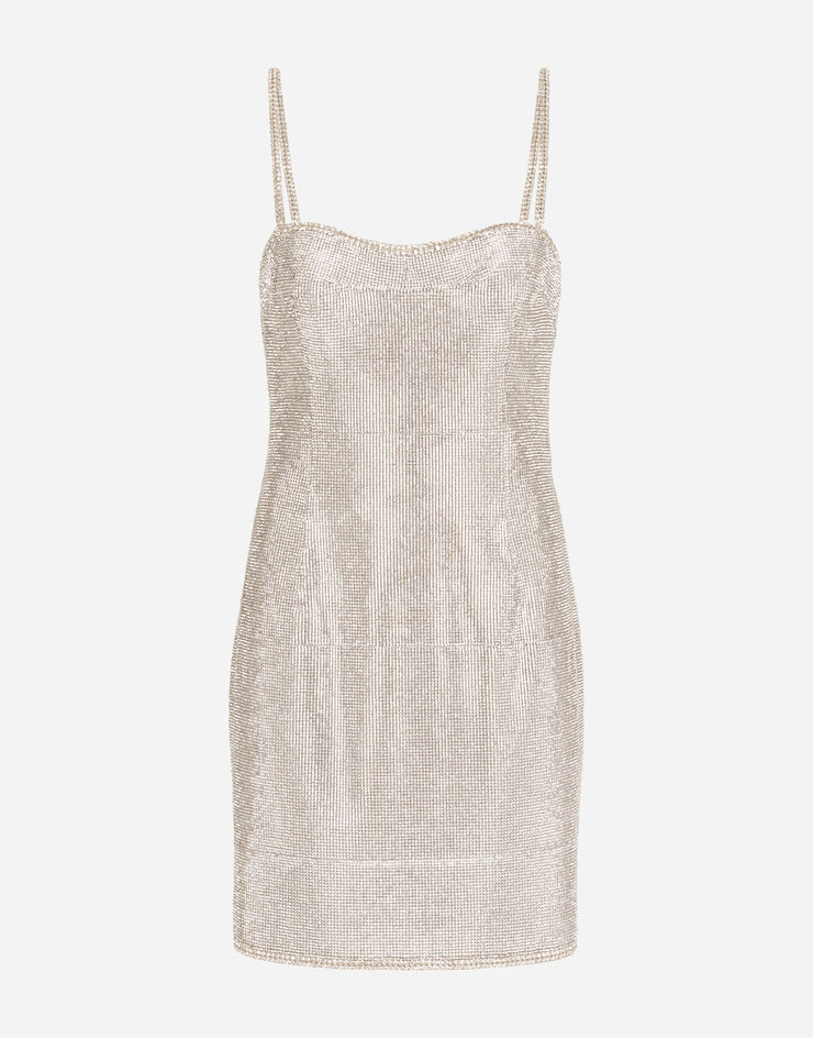 Mesh dress with crystal detail - Woman