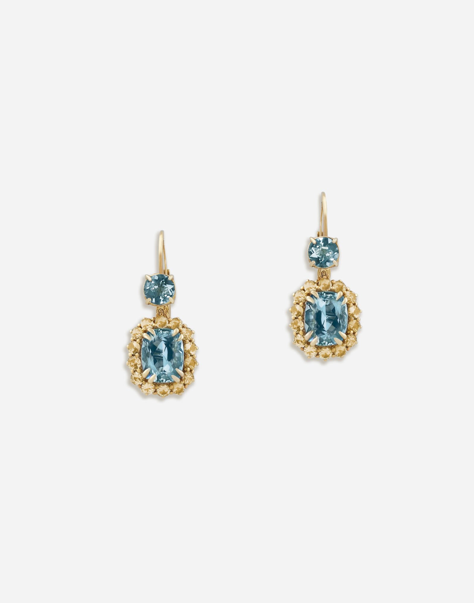 Dolce & Gabbana Herritage earrings in yellow gold with aquamarines and yellow sapphires Red WSQB1GWQM01