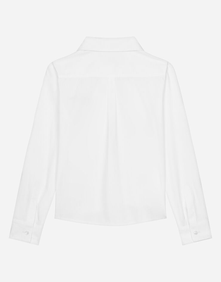 Dolce & Gabbana Poplin shirt with tulip detail and Dolce&Gabbana logo White L56S14FU5WJ