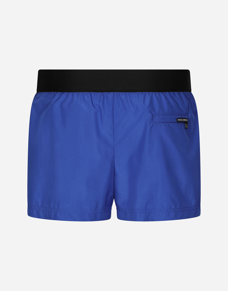 Dolce & Gabbana Short swim trunks with Dolce&Gabbana logo Blau M4F27TFUSFW