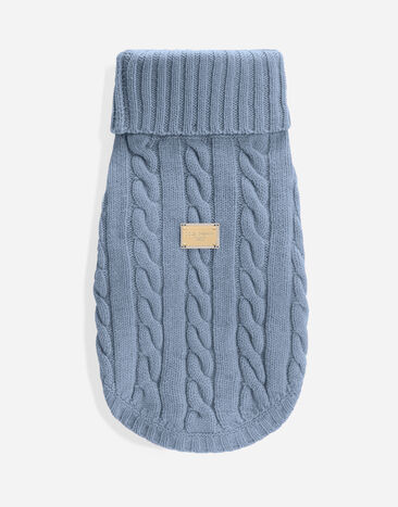 Dolce & Gabbana Pull en laine pour chien Bleu Ciel GX09KCJFMMD