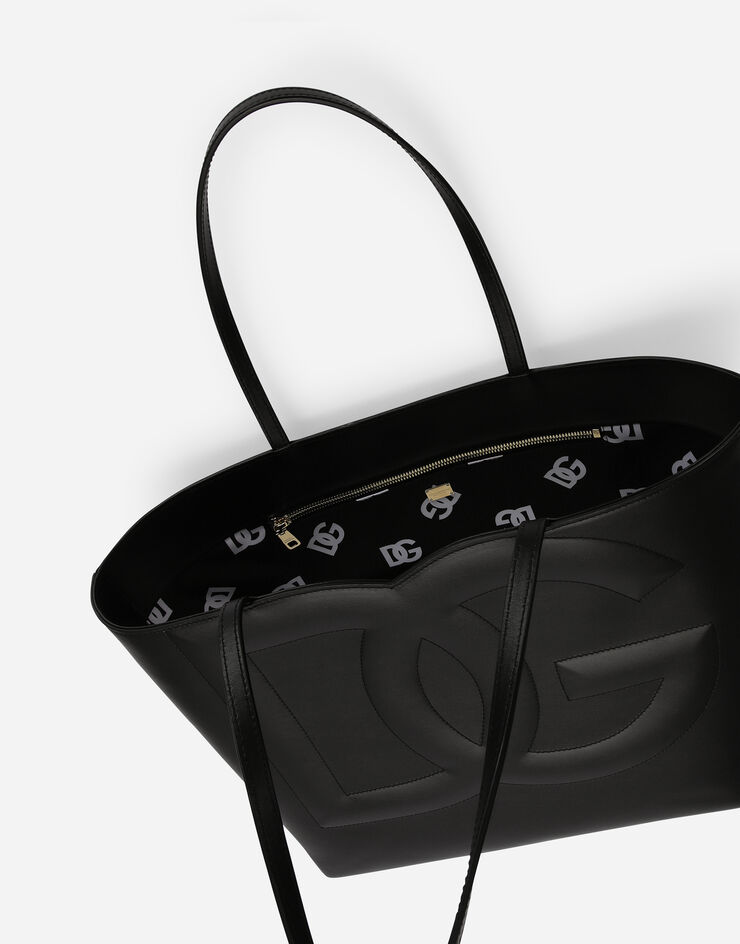 Dolce & Gabbana Сумка-шоппер DG Logo Bag среднего размера из телячьей кожи черный BB7338AW576
