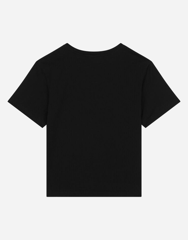 Dolce & Gabbana T-shirt in jersey stampa logo DG Nero L4JTEYG7M4H