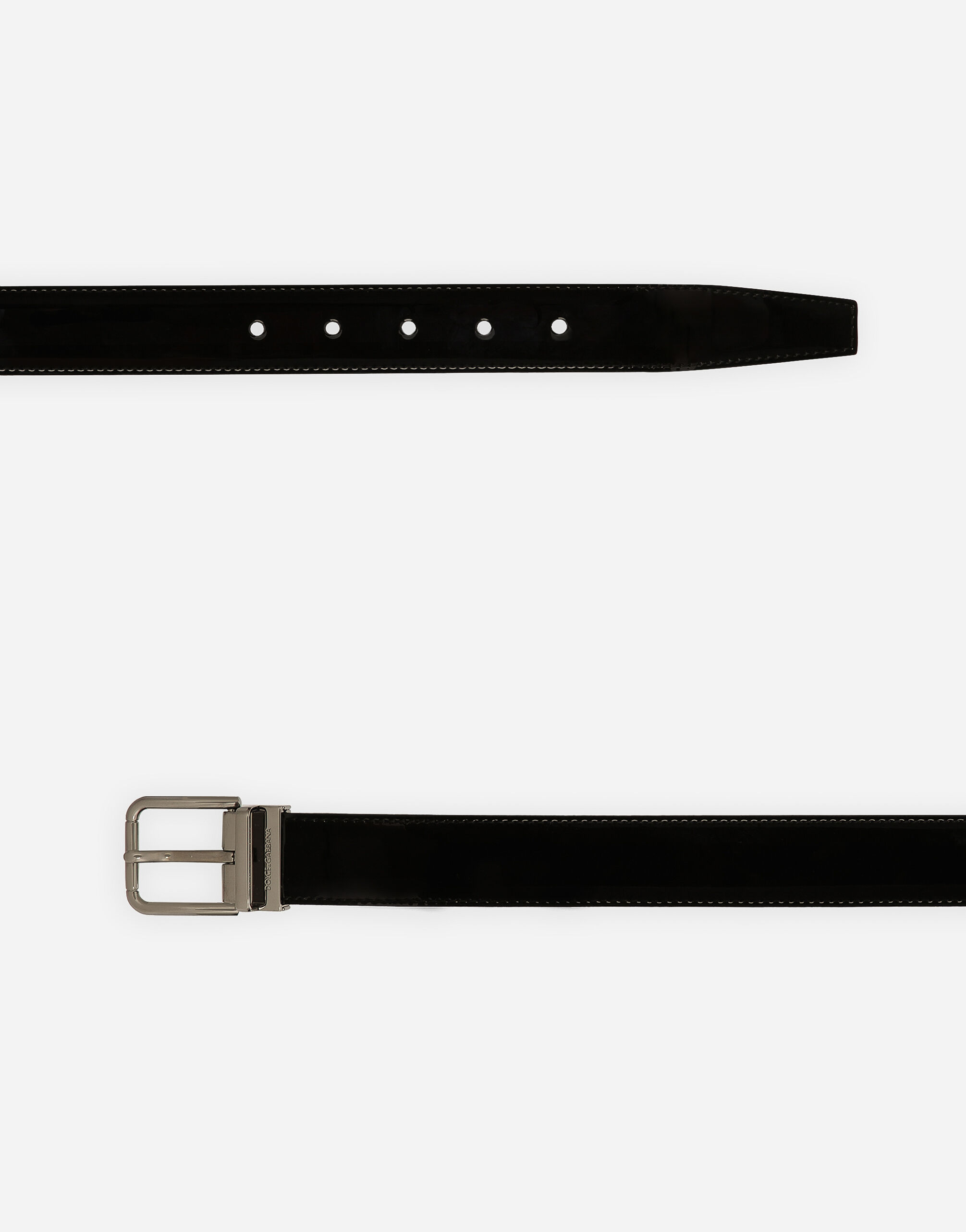 ブラックのメンズ Patent calfskin belt | Dolce&Gabbana®