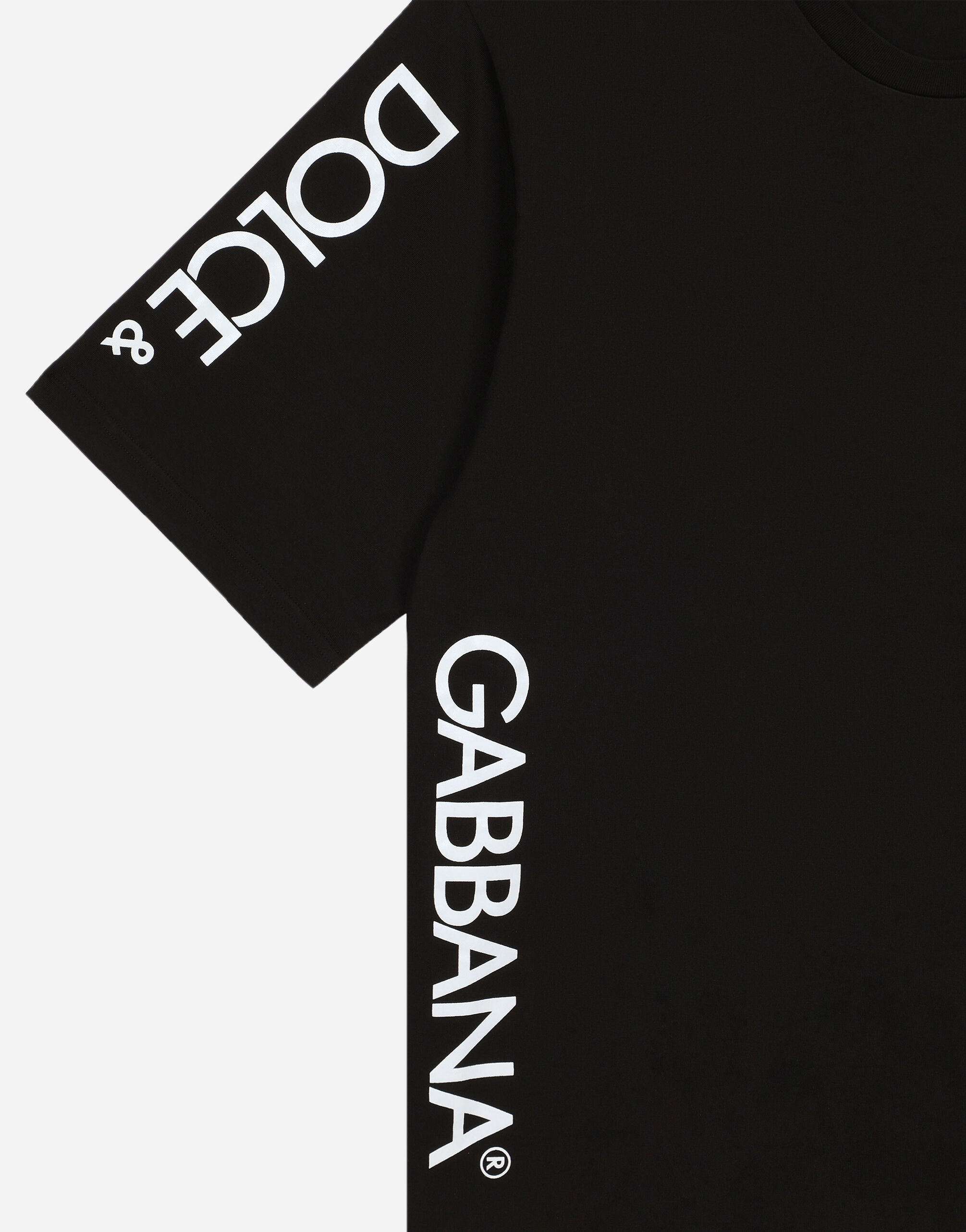 男士黑Dolce&Gabbana 印花棉质圆领T 恤| Dolce&Gabbana®