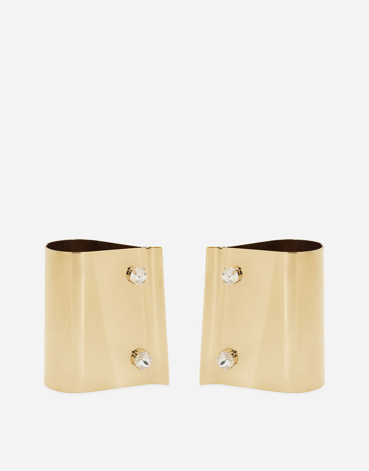 Dolce&Gabbana Steife Manschetten aus Metall mit Strassknöpfen Gold WBP8S3W1111
