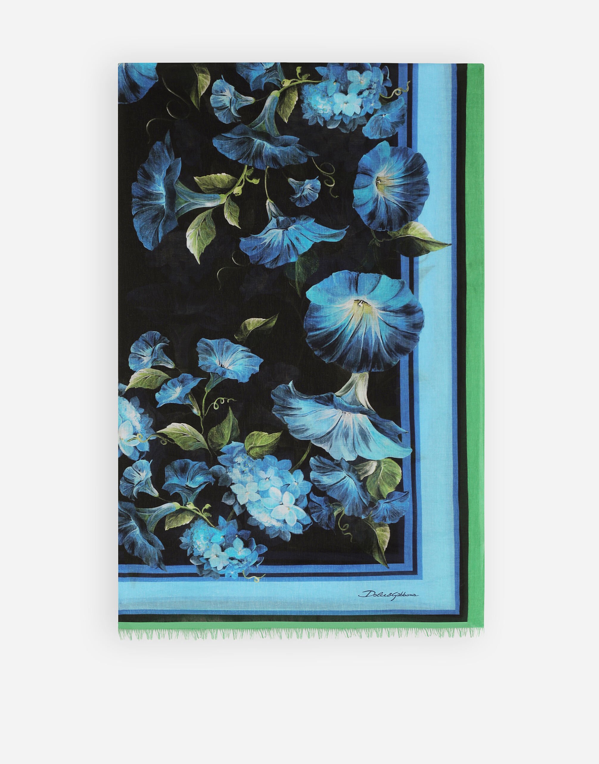 Dolce & Gabbana Cotton sarong with bluebell print (110 x 190) Print O9A46JONO19