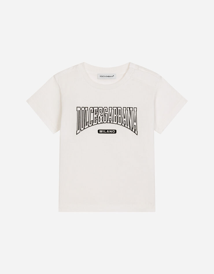 Dolce & Gabbana Jersey T-shirt with Dolce&Gabbana logo White L1JTEYG7N4N