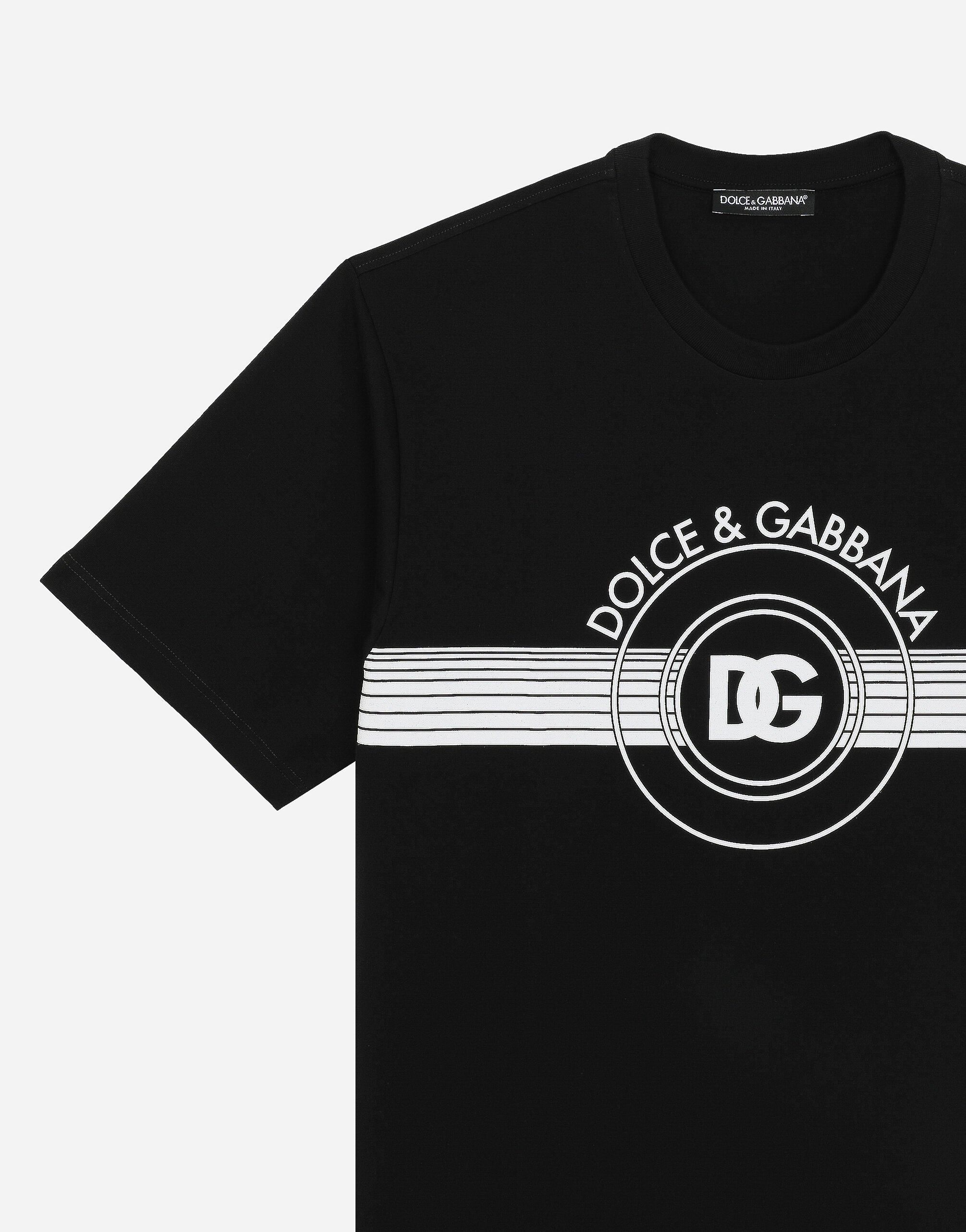 Dolce & Gabbana Cotton interlock T-shirt with DG logo print male Black