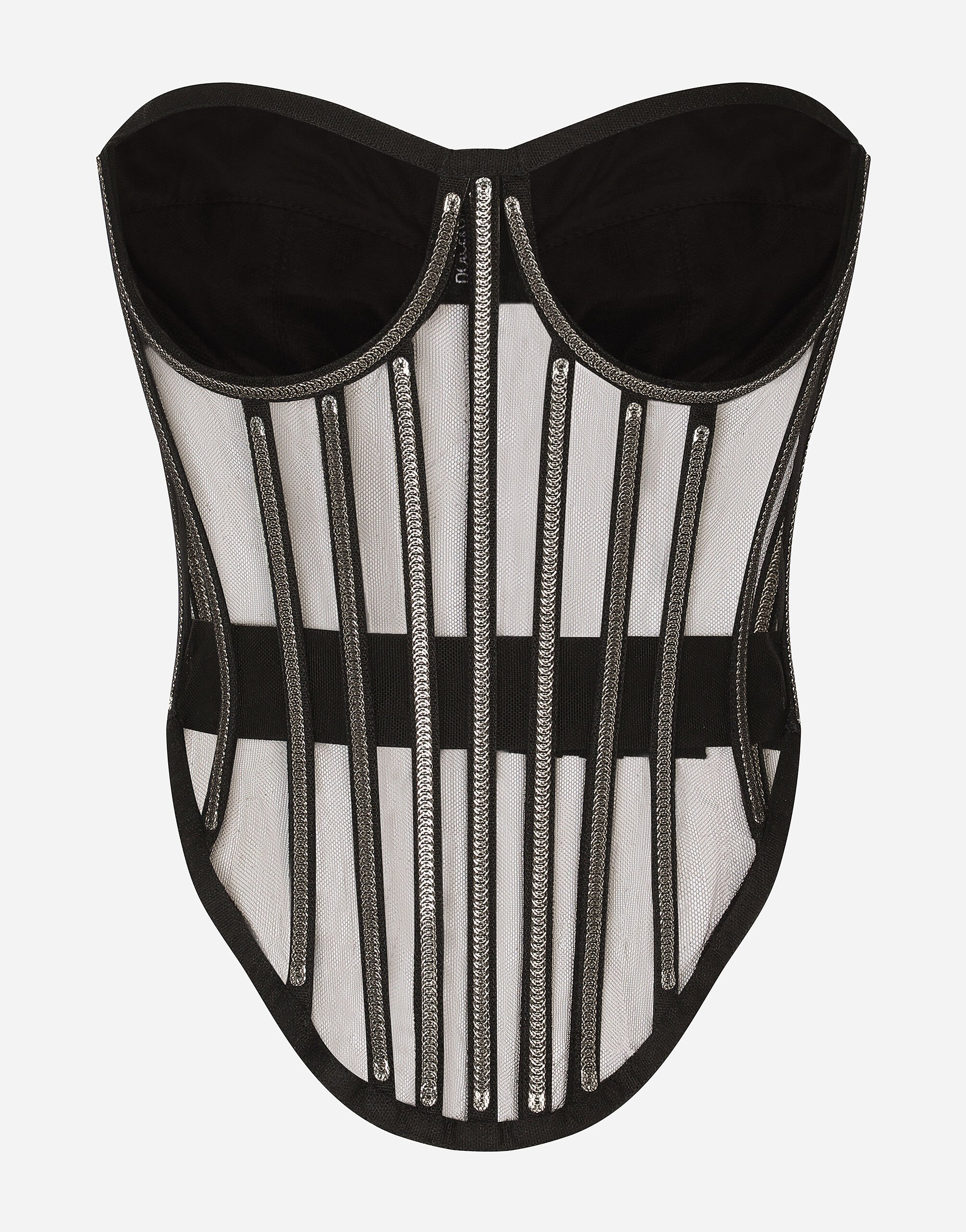 ${brand} KIM DOLCE&GABBANA Tulle corset with boning and molded cups ${colorDescription} ${masterID}