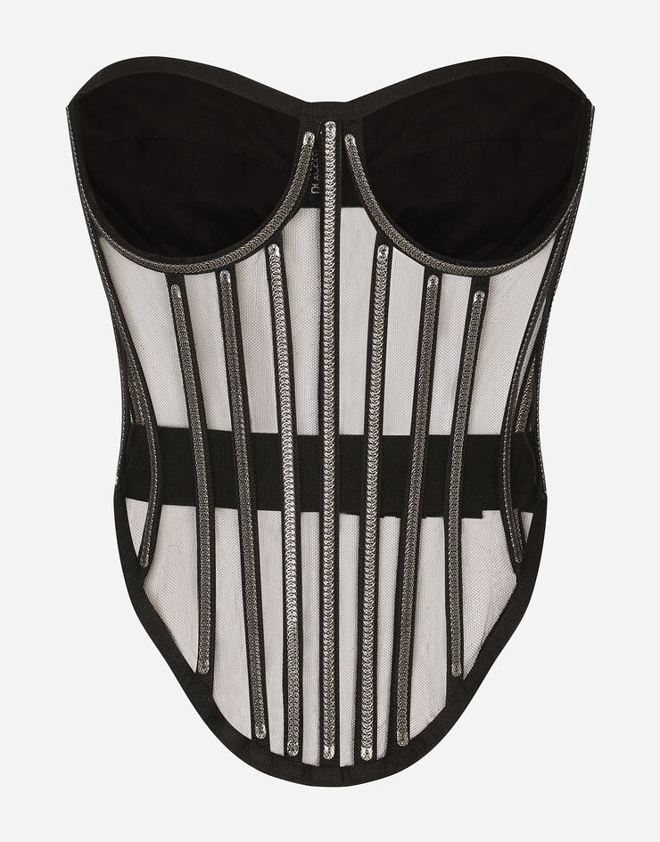 Dolce & Gabbana: Graphite and graphic; girdles and corsets