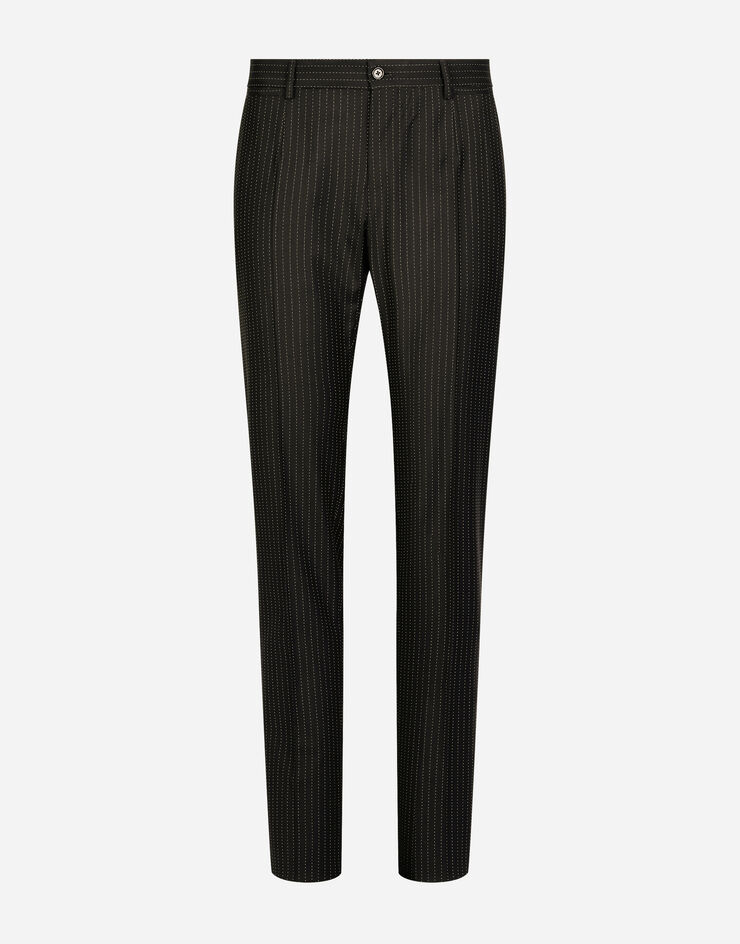 Dolce & Gabbana Tailored pinstripe virgin wool pants Black GY7BMTFR2VB