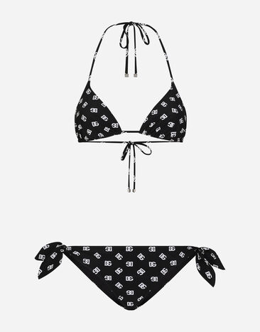 ${brand} Padded triangle bikini with DG logo print ${colorDescription} ${masterID}