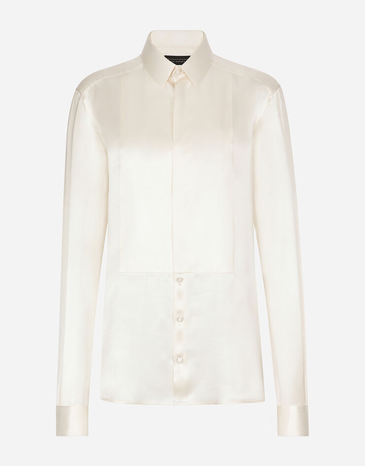 Dolce & Gabbana Silk shirt with shirt front белый F5R35TFU1AU