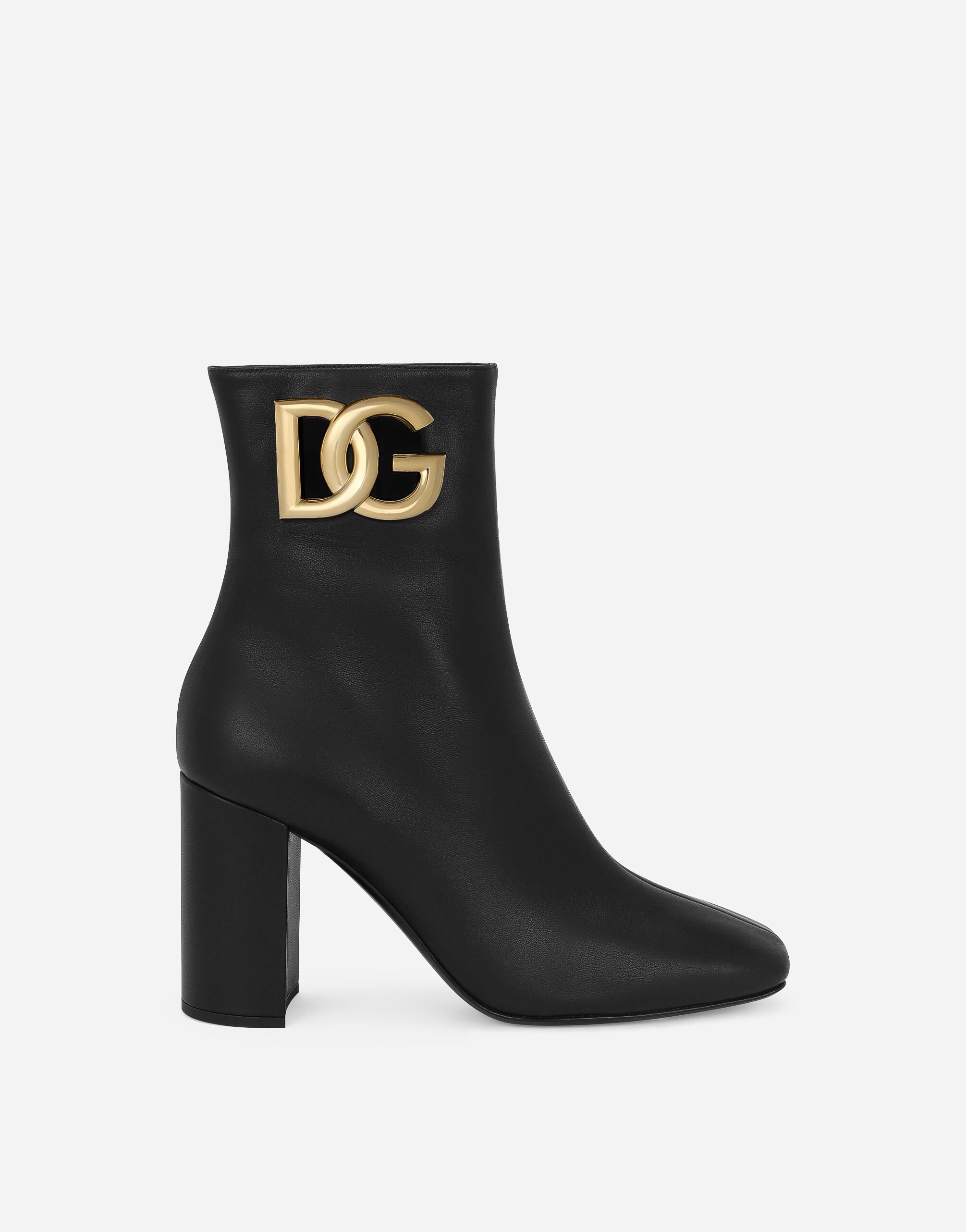 Dolce & Gabbana حذاء بوت برقبة للكاحل من جلد نابا بيج BB6711AV893