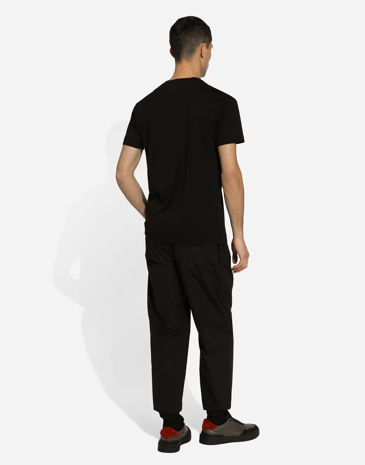 Dolce & Gabbana Camiseta de algodón con logotipo Negro G8RN8ZG7NUB