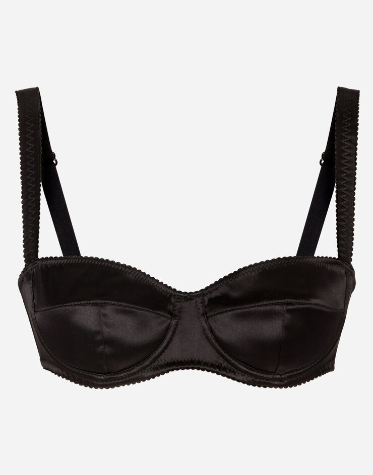 Balconette stretch-satin bra in black - Dolce Gabbana