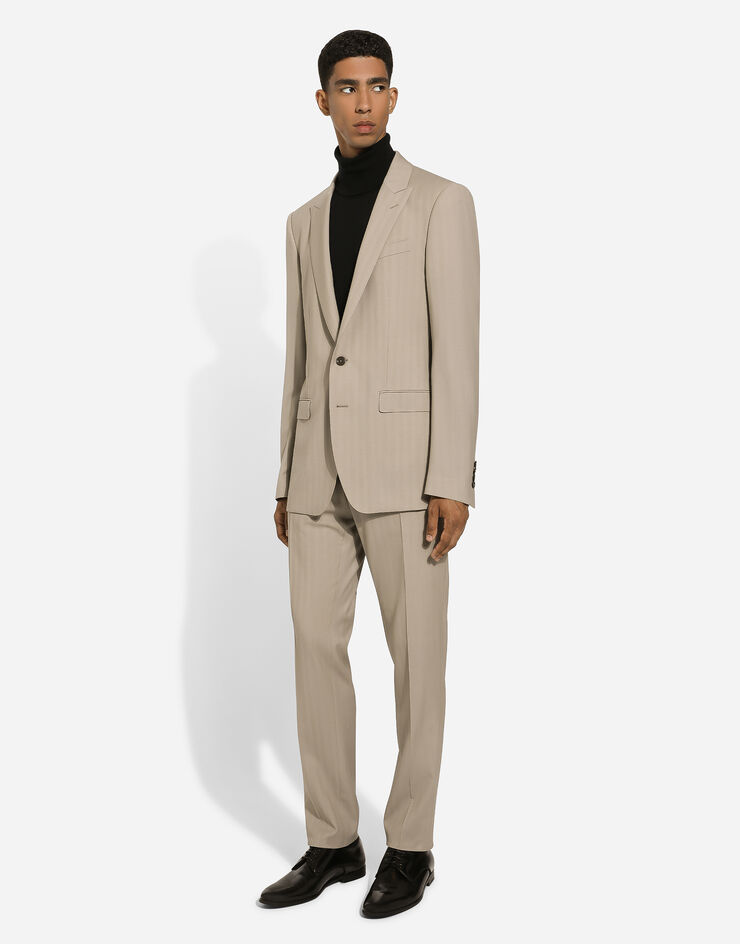 Dolce & Gabbana Single-breasted pinstripe Martini-fit suit Beige GK0RMTFR20O