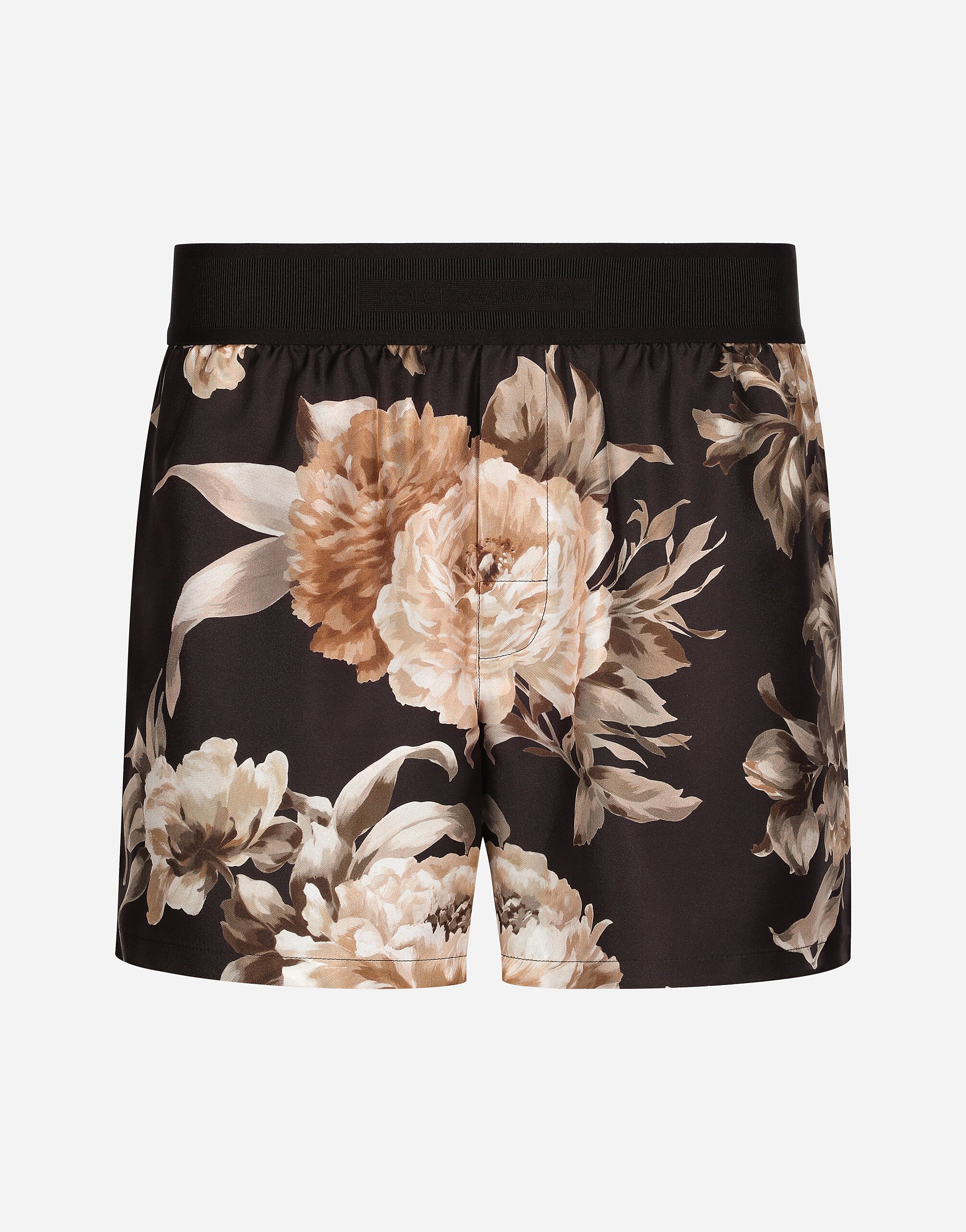 ${brand} Floral-print silk shorts ${colorDescription} ${masterID}
