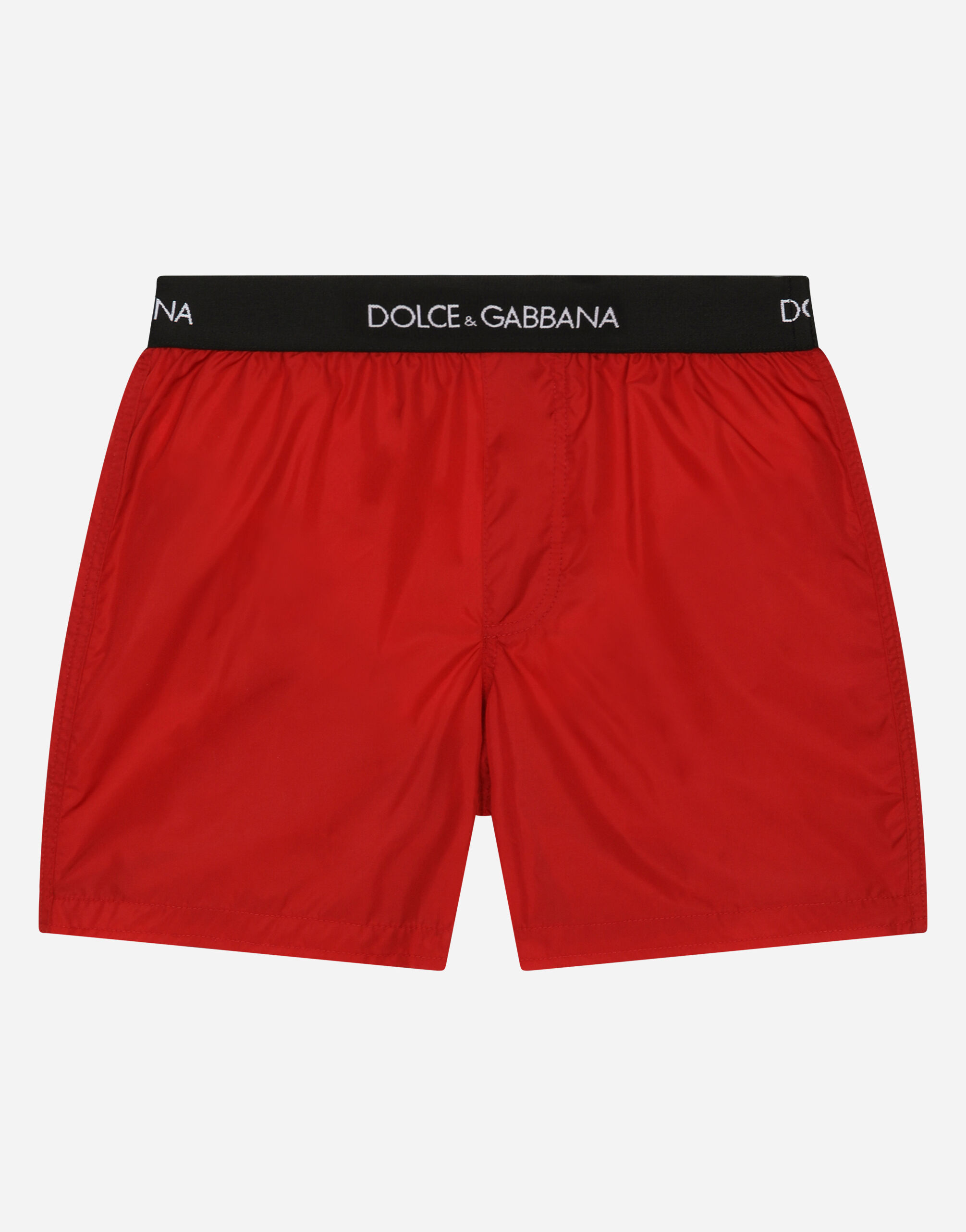Dolce & Gabbana Nylon swim trunks with branded elastic Multicolor L4J818ON01H