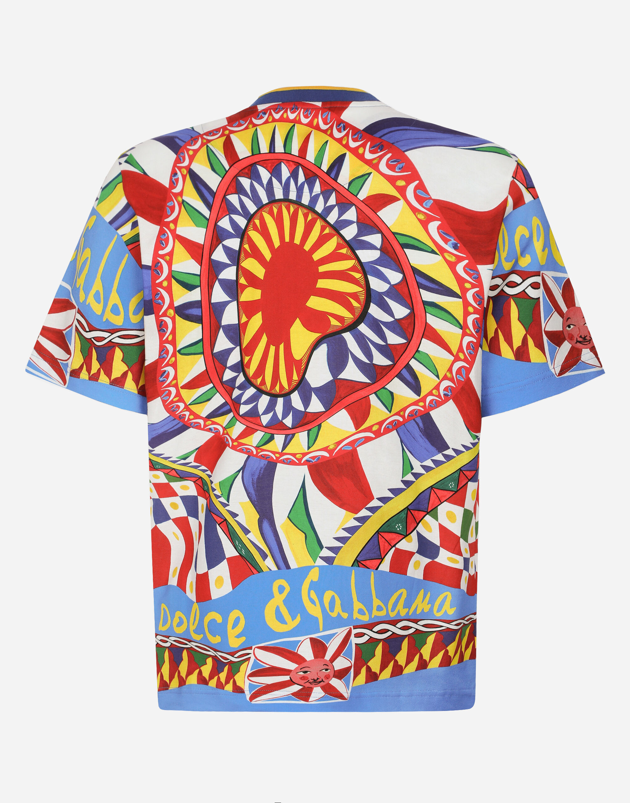 Cotton T-shirt with carretto print in Multicolor for